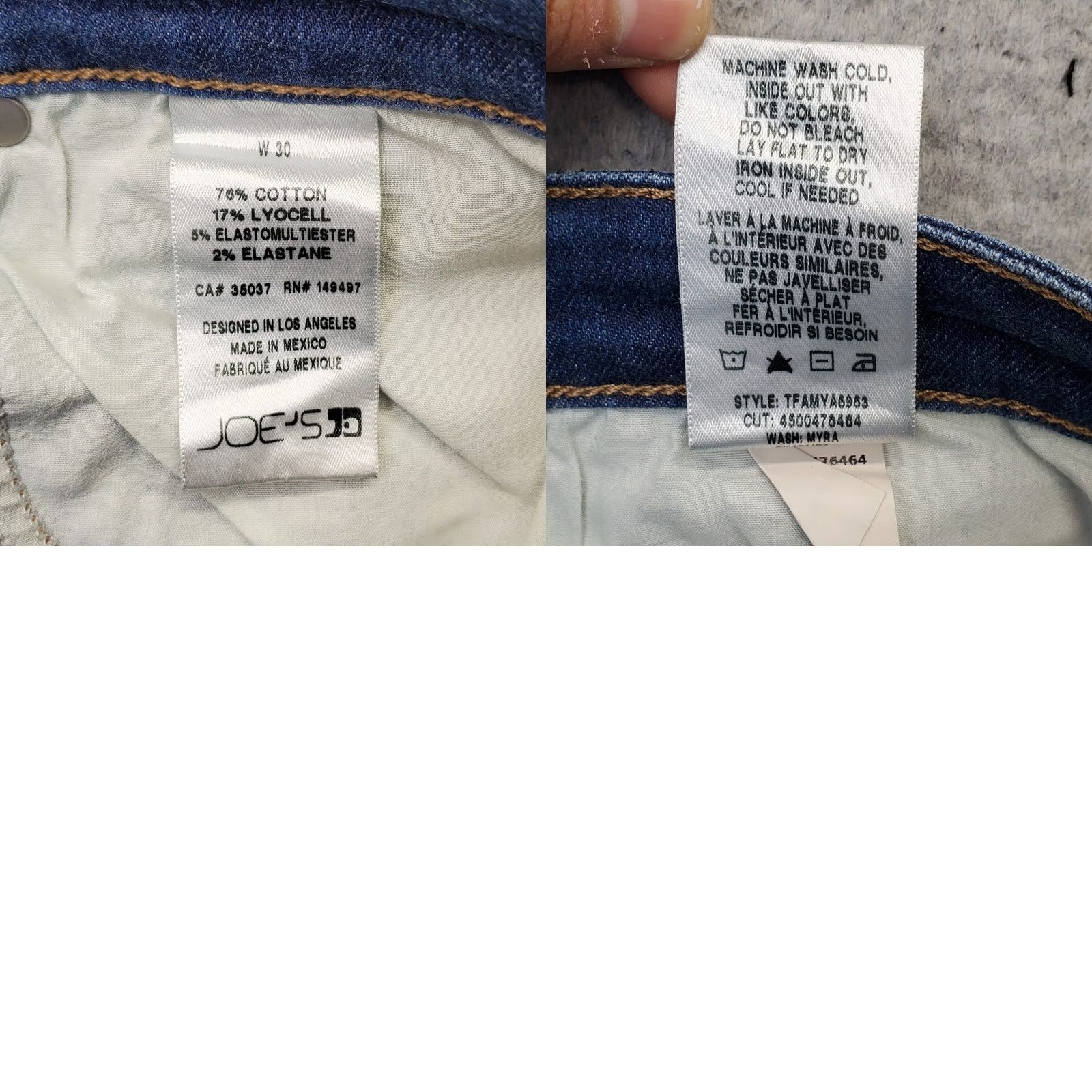 Vintage Joe's Jeans Womens Skinny Jeans 30 Blue Denim Stretch Raw Hem Boho Faded Whiskered Size 30" / US 8 / IT 44 - 8 Thumbnail