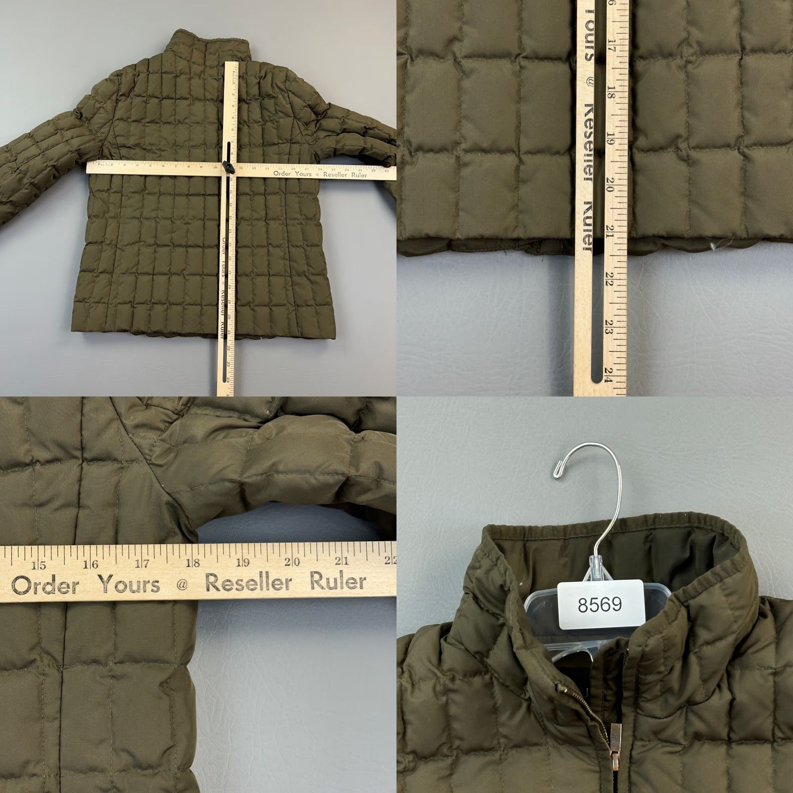 J.Crew J.CREW Jacket Women's Small Olive Green Goose Down Quilted Puffer Outdoor Casual (Vintage: No) Size S / US 4 / IT 40 - 9 Thumbnail