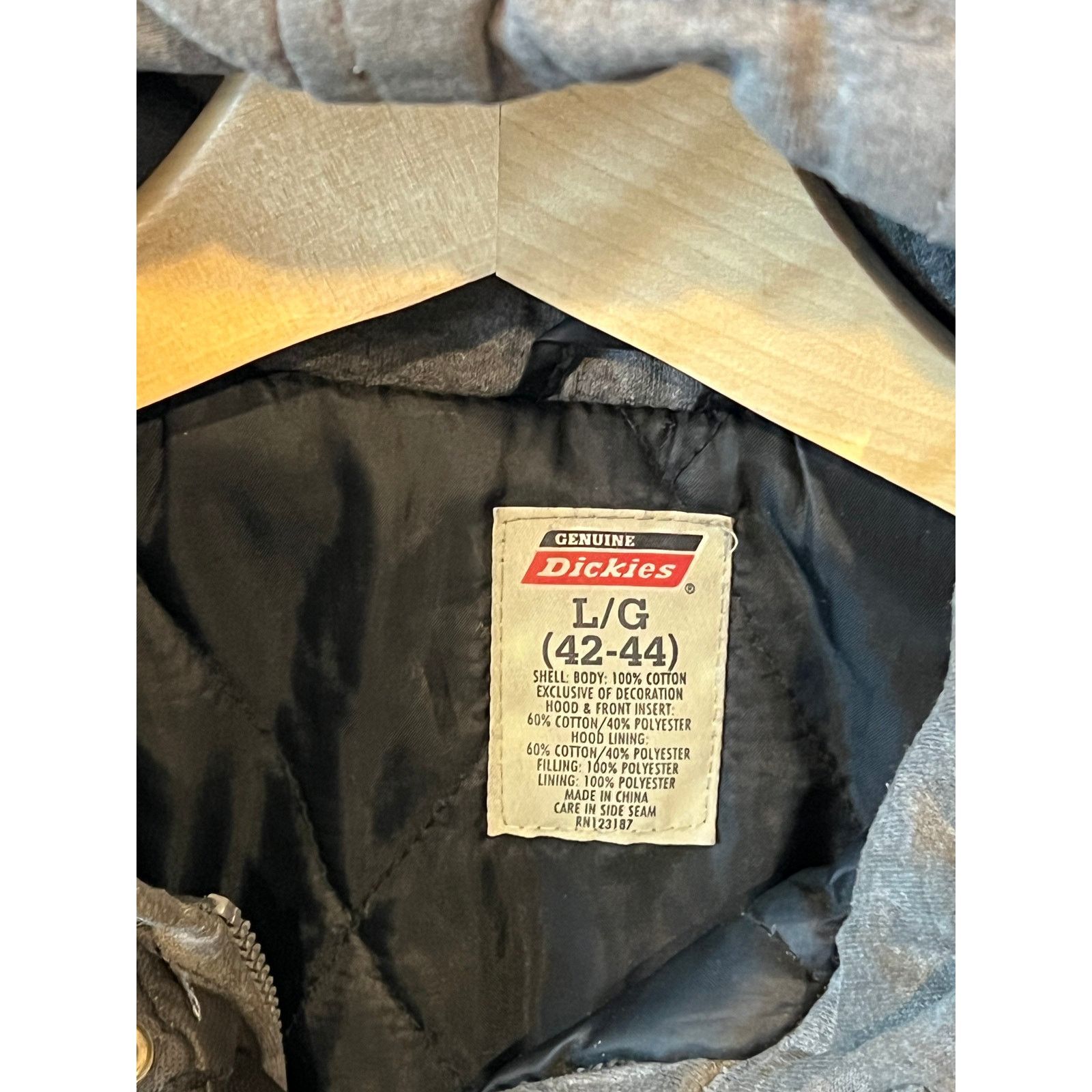 Dickies Dickies Vintage Beige Hooded Denim Jacket, Men's L (42-44) Size US L / EU 52-54 / 3 - 3 Thumbnail