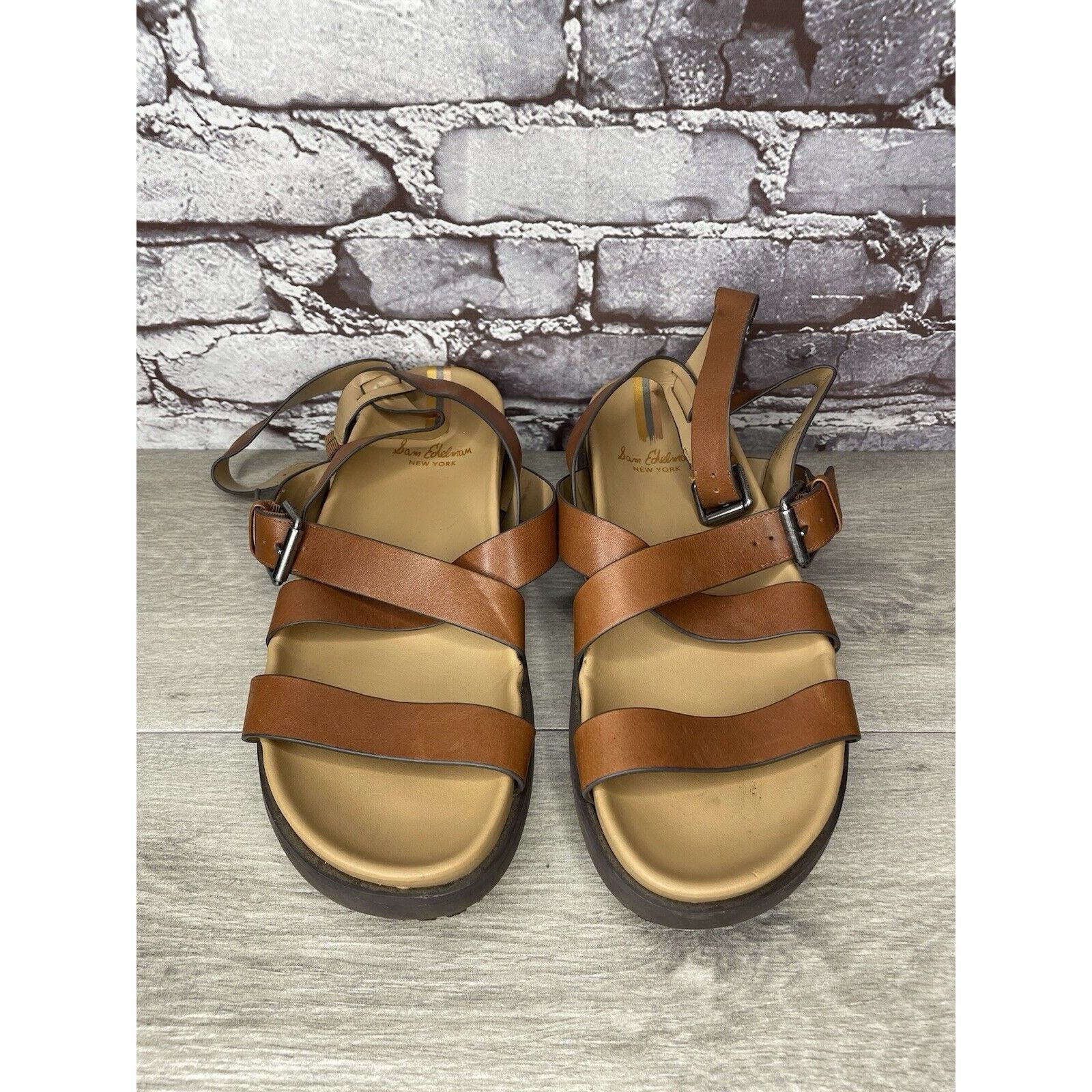 Sam Edelman Sam Edelman Eleanora Brown Leather Lug Sole Strap Sandals Wo Size US 11 / IT 41 - 18 Thumbnail