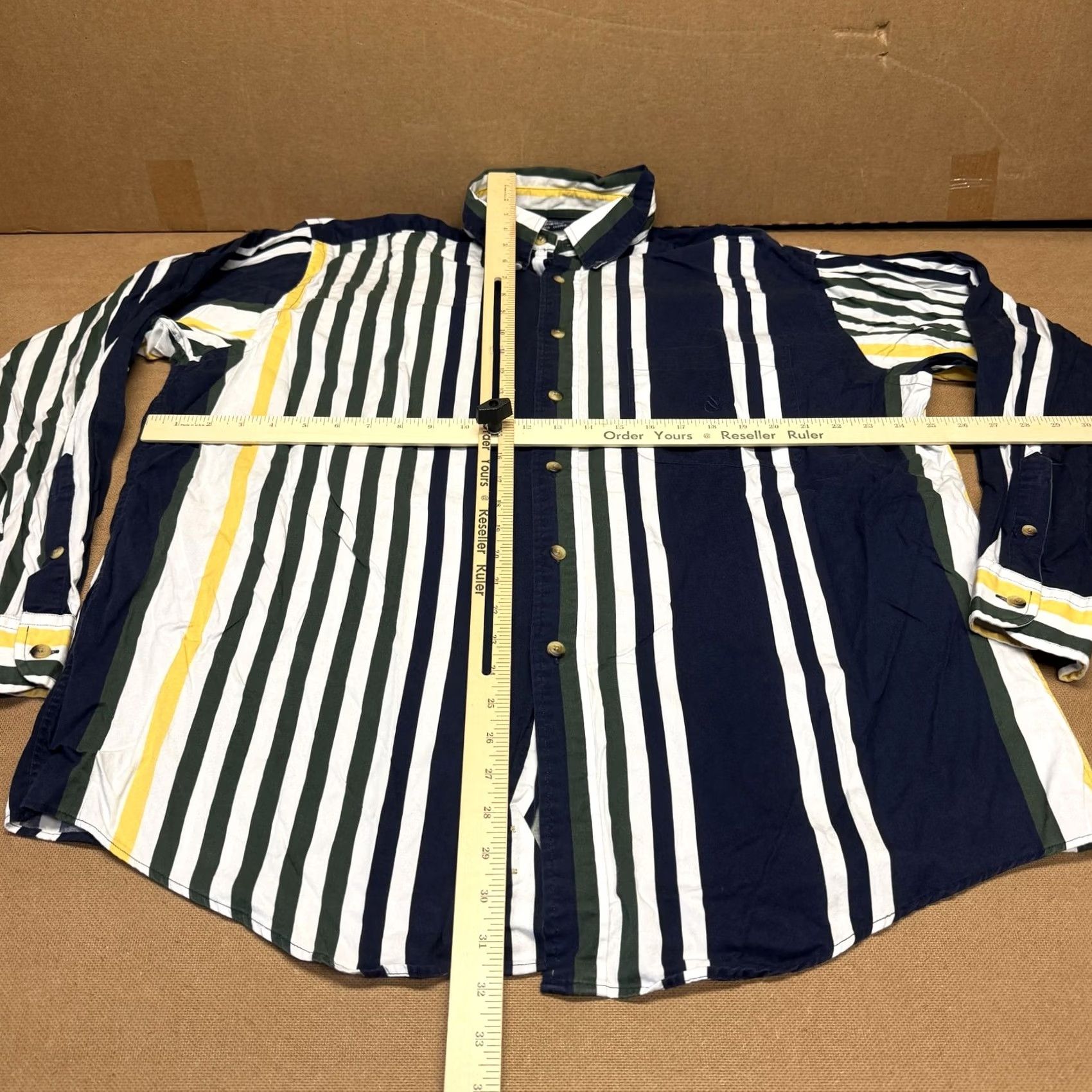 Nautica Nautica Shirt Mens XL Multicolor Vertical Stripe Cotton Button-Up Long Sleeve Size US XL / EU 56 / 4 - 7 Thumbnail