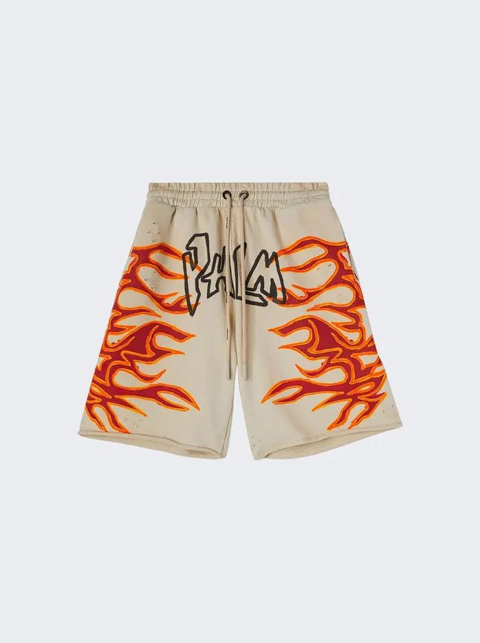 Palm Angels o1mle0226 Graffiti Flames Sweatshorts in Multicolor Size US 34 / EU 50 - 1 Thumbnail