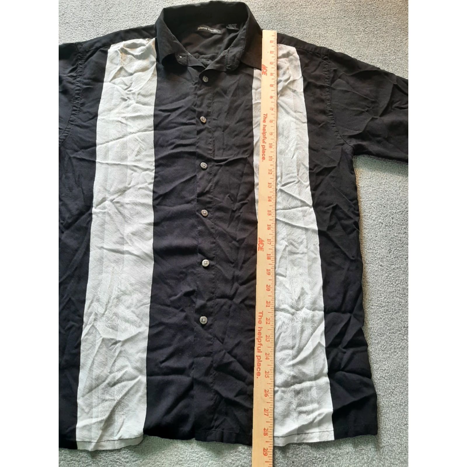 Pierre Cardin Pierre Cardin Shirt Short Sleeve Mens M Black Tropical Palm Trees pattern Button-Up Collared Modern Regular T-Shirt? Size US M / EU 48-50 / 2 - 4 Thumbnail