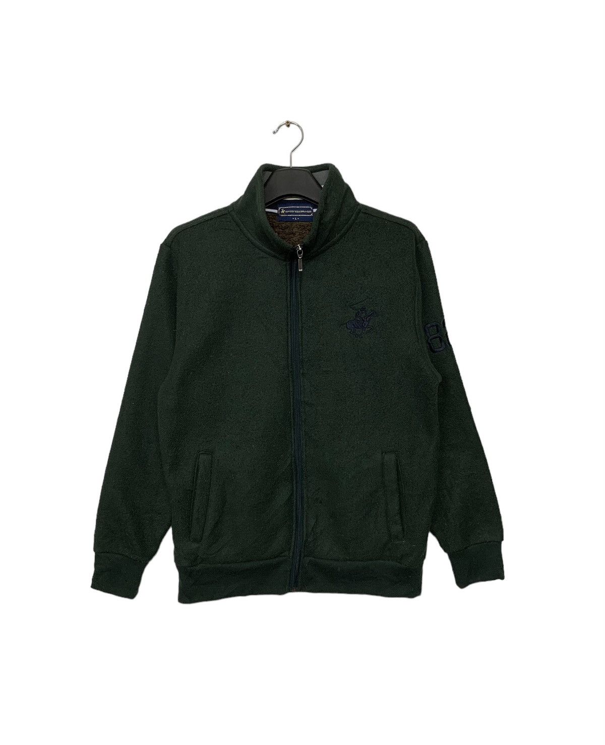 image of Beverly Hills x Beverly Hills Polo Club Small Logo Fleece Jacket in Green, Men's (Size Large)