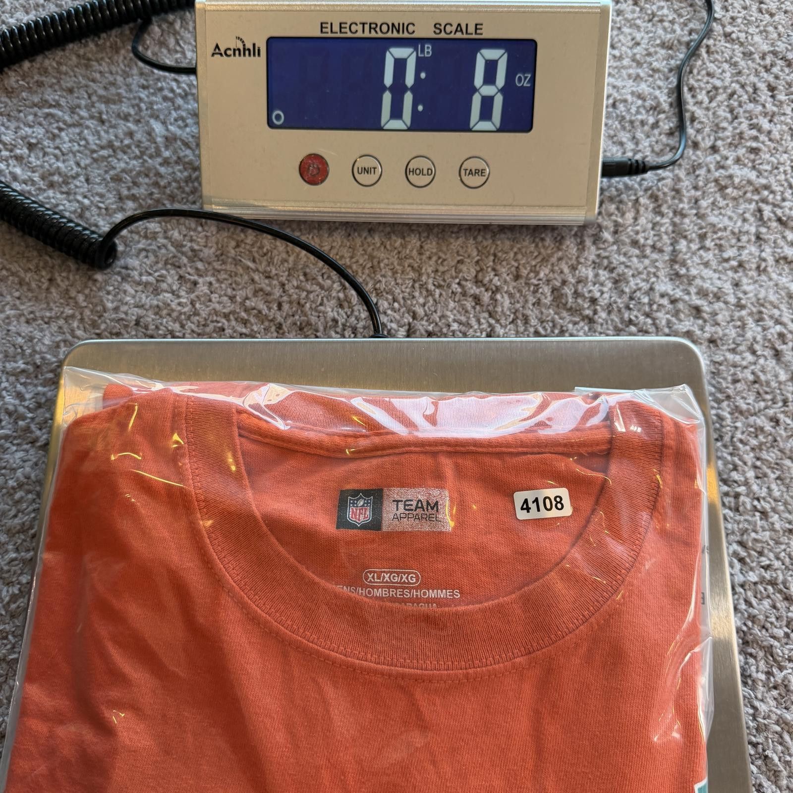 NFL Miami Dolphins NFL Team Apparel Orange Graphic T Shirt Mens Size US XL / EU 56 / 4 - 7 Thumbnail