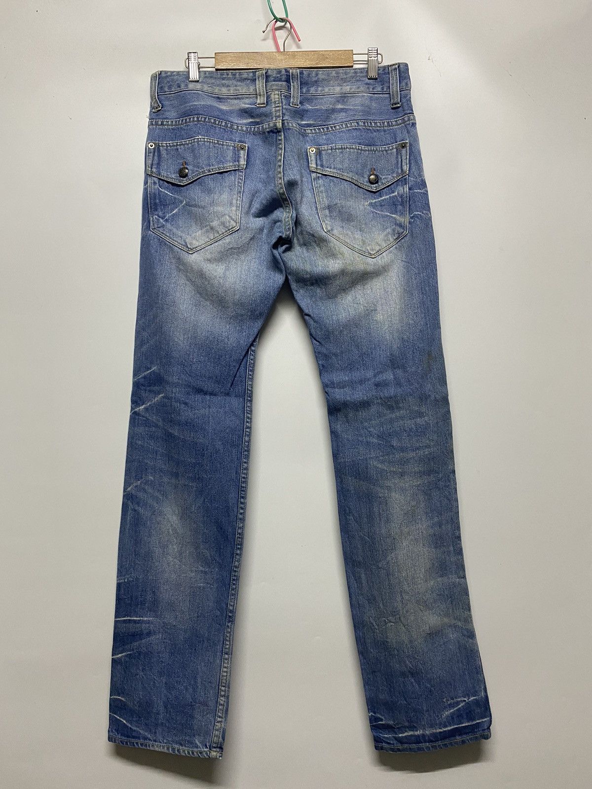 Japanese Brand Japanese Brand Distressed Root Three Jeans Denim Size US 34 / EU 50 - 2 Thumbnail