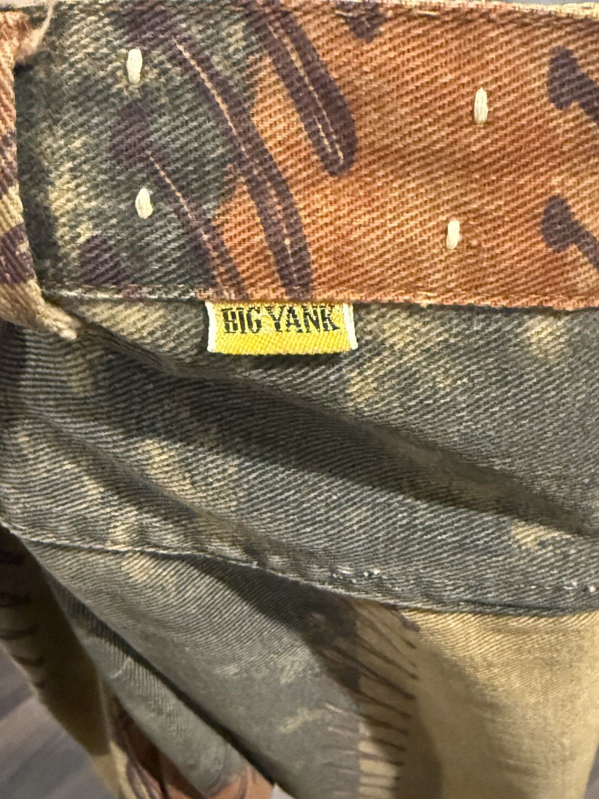 Other Vintage 70s Big Yank Patchwork Jeans Zig Zag Boho Rare Size 29" - 3 Thumbnail