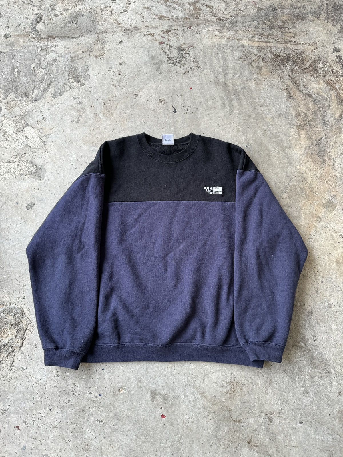 Image of Avant Garde x Vetements Limited Edition Sweat Sport North Face Parody in Navy, Men's (Size XL)