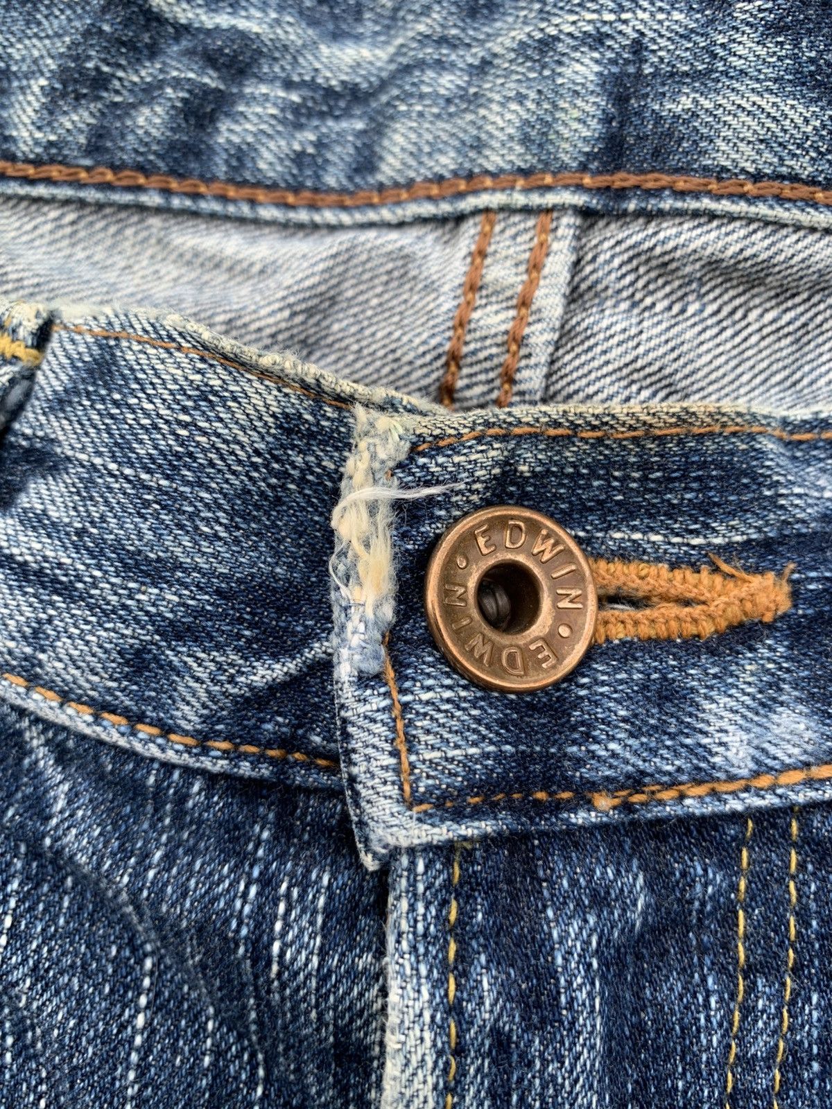 Edwin VINTAGE EDWIN 505z SELVEDGE FADED & RUSTY DISTRESSED DENIM Size US 29 - 12 Thumbnail