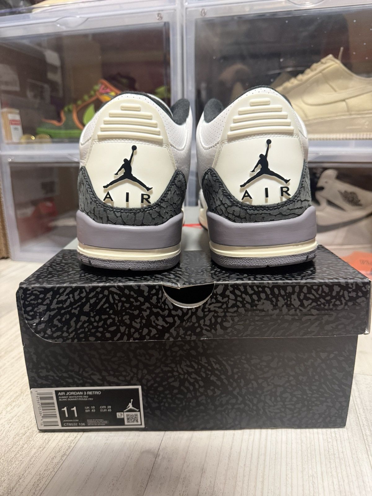 Jordan Brand Air Jordan 3 Retro Cement Grey Size US 11 / EU 44 - 5 Thumbnail