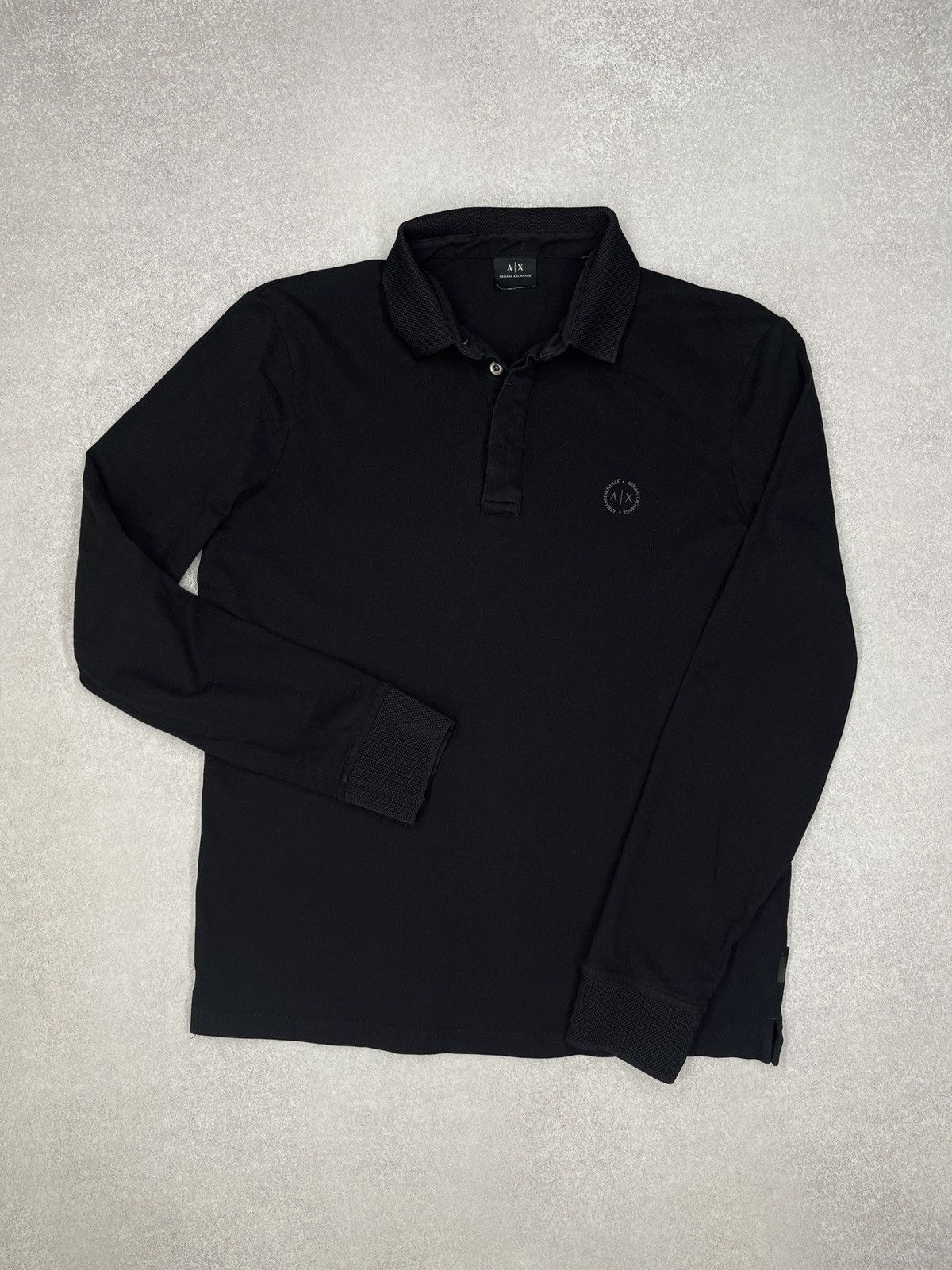 Armani Exchange Mens Armani Exchange Rugby Polo Longsleeve Black Size M Size US M / EU 48-50 / 2 - 2 Thumbnail