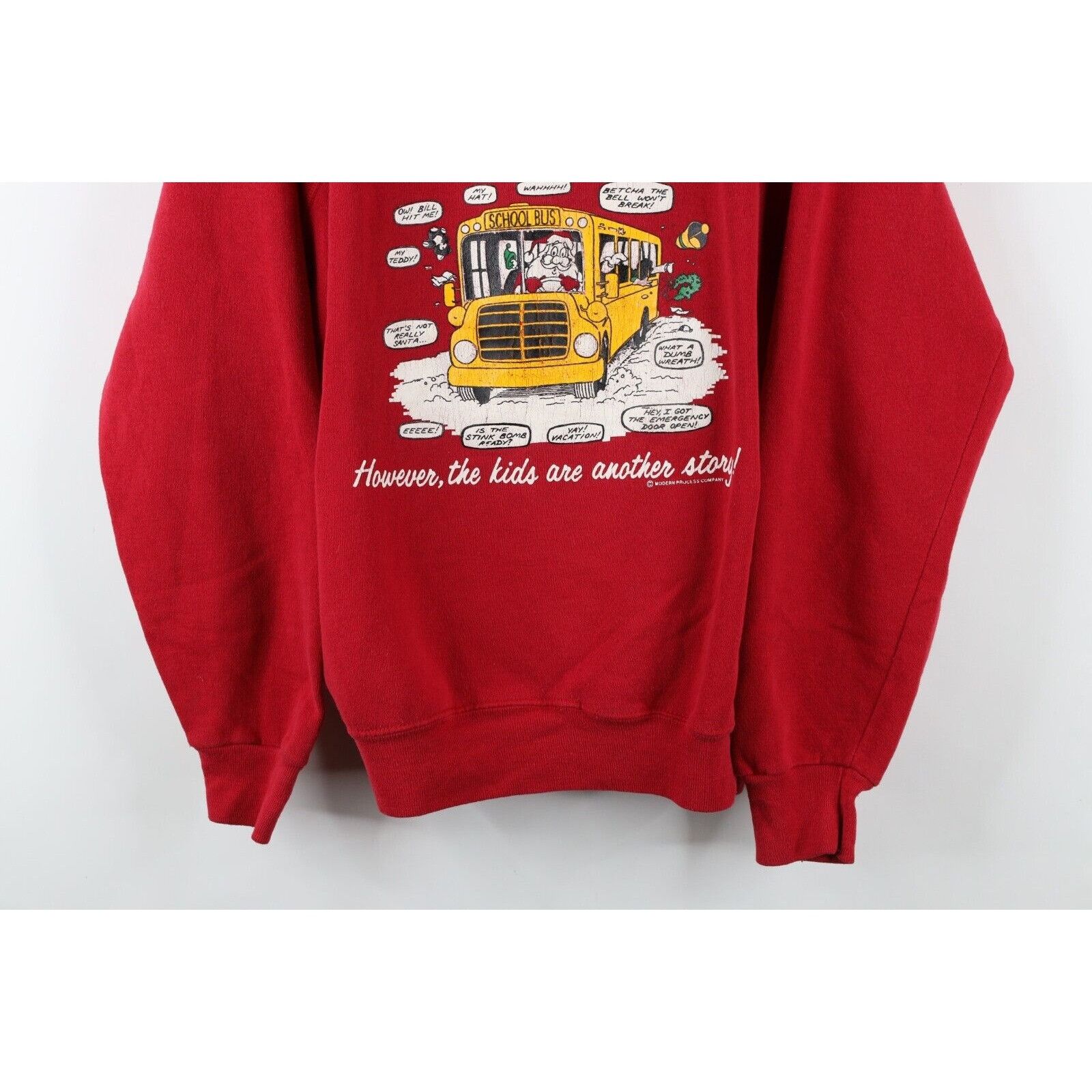 Vintage Vintage 90s Streetwear Faded Christmas School Bus Sweatshirt Size XXL / US 16-18 / IT 52-54 - 3 Thumbnail