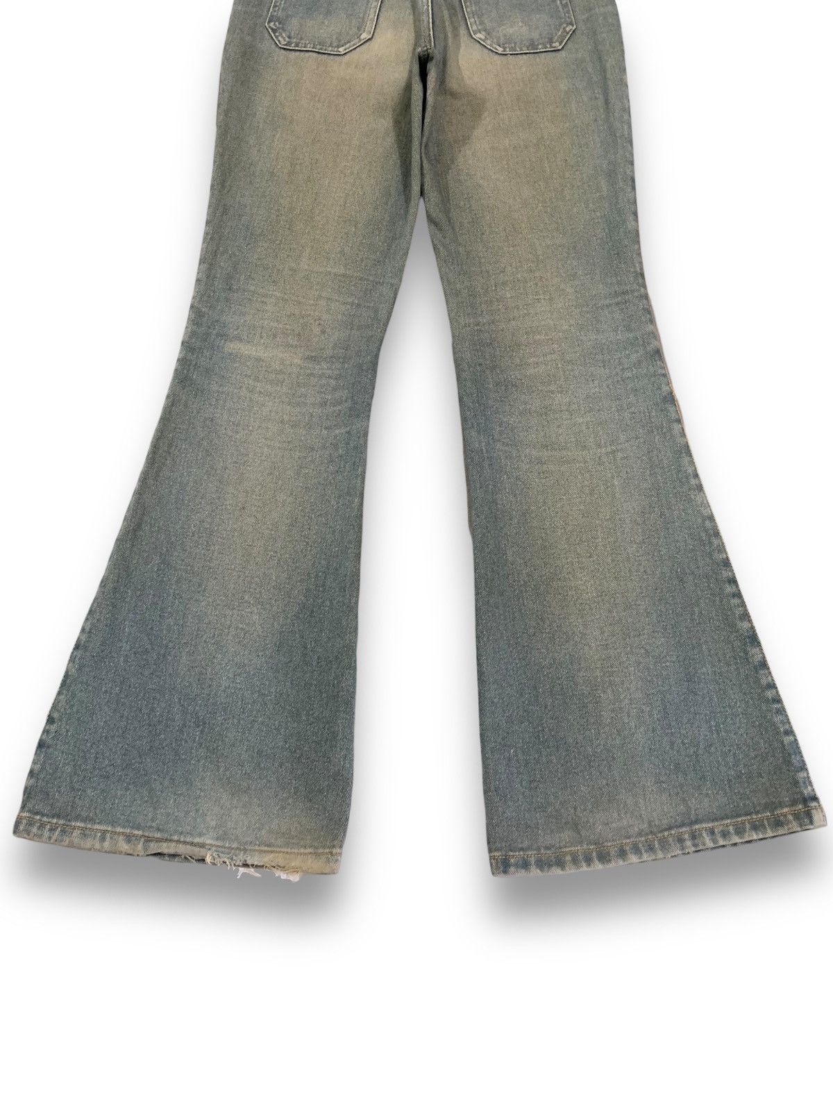 Hysteric Glamour Japanese Brand Yellow Mud Wash Flare Bell Bottom Jeans Size US 27 - 15 Thumbnail
