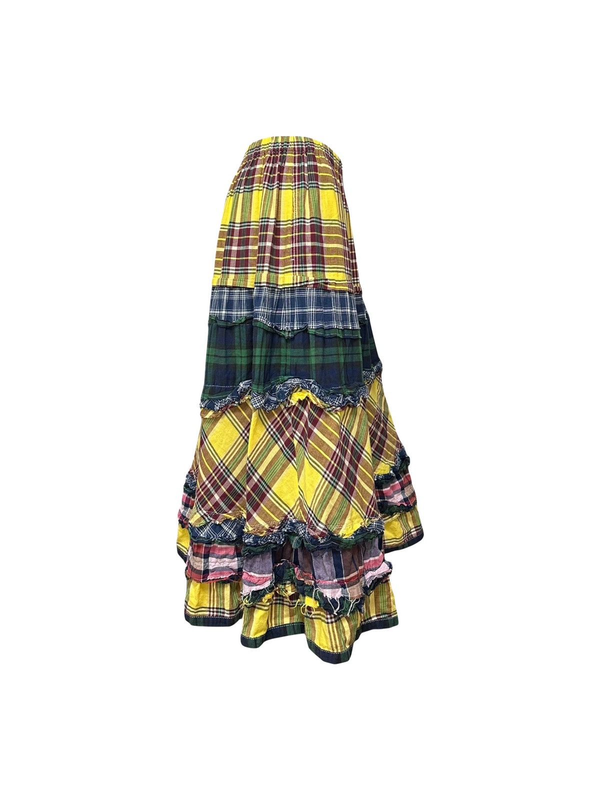 Comme des Garcons COMME DES GARÇONS Patchwork Checkered Flared Midi Skirt Size 27" / US 4 / IT 40 - 3 Thumbnail