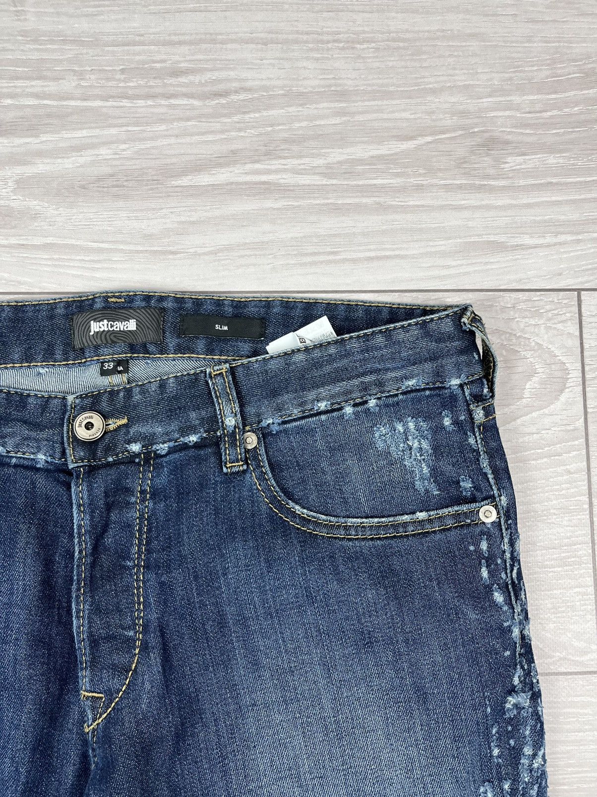 Just Cavalli Just Cavalli Italy Blue Denim Distressed Slim Jeans Pants Size US 34 / EU 50 - 9 Thumbnail
