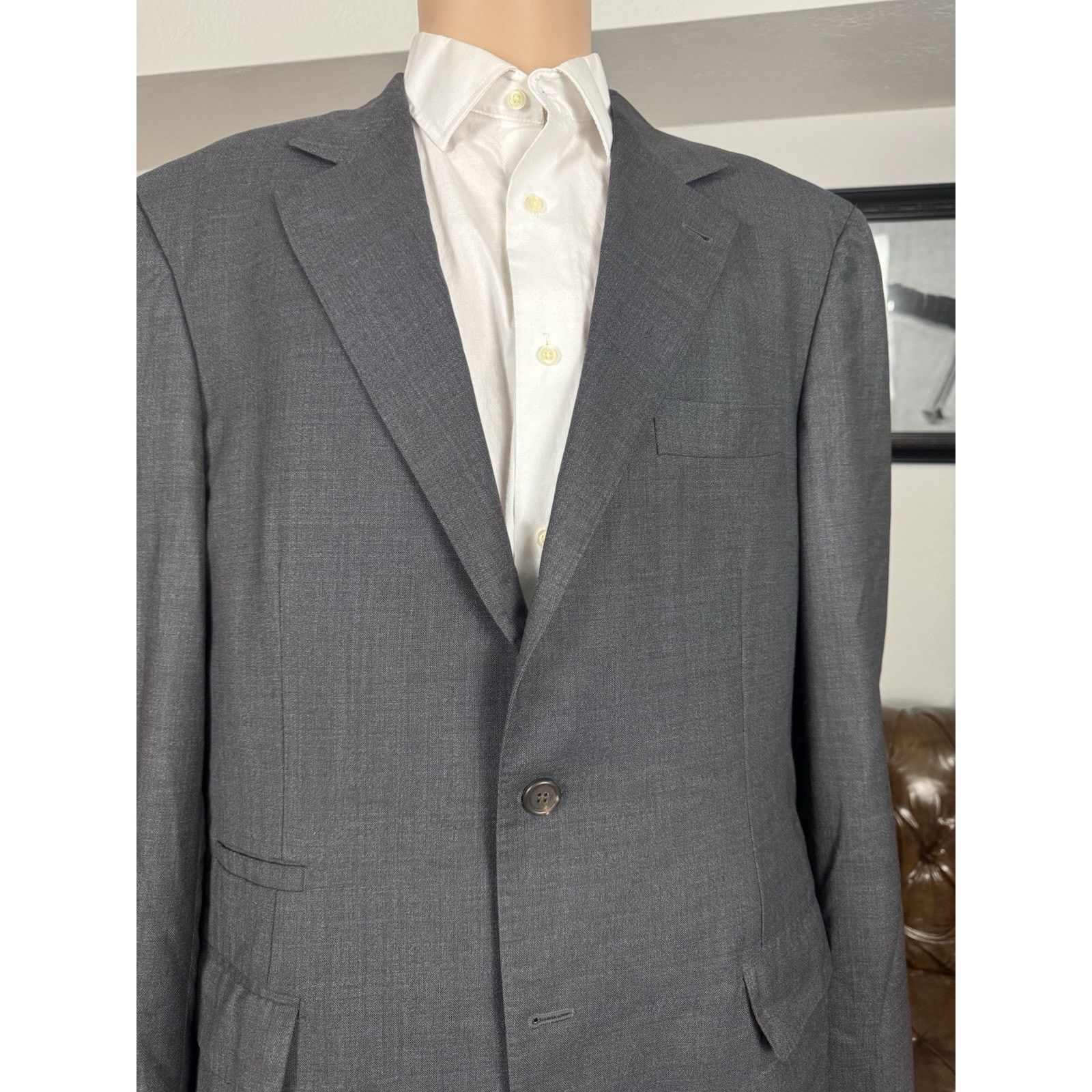 Brunello Cucinelli Brunello Cucinelli Charcoal Wool Sportcoat Jacket 54 IT 44US Size 44R - 3 Thumbnail