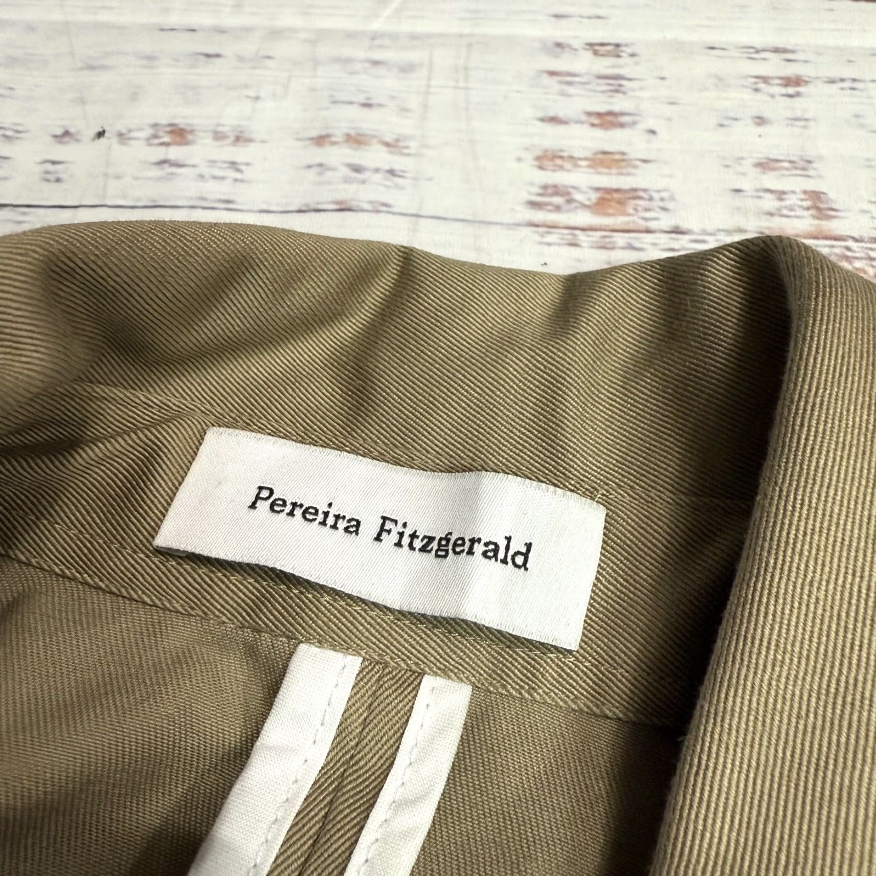 Vintage Pereira Fitzgerald Khaki Utility Jacket Coat Open Front Cotton Womens L Size L / US 10 / IT 46 - 7 Thumbnail