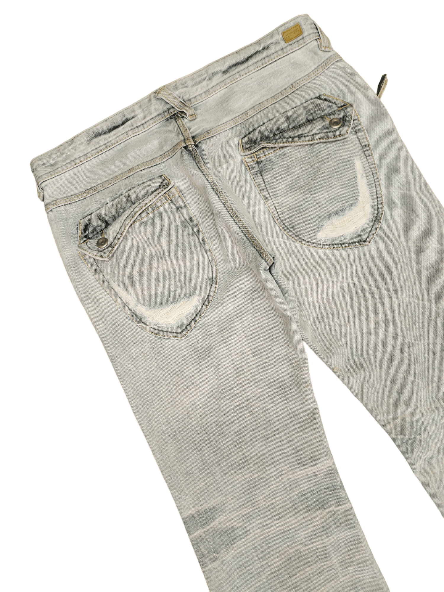 If Six Was Nine Flare Jeans Nicole Club Distress Faded Boot Cut Y2k Mudmax Size US 33 - 15 Thumbnail