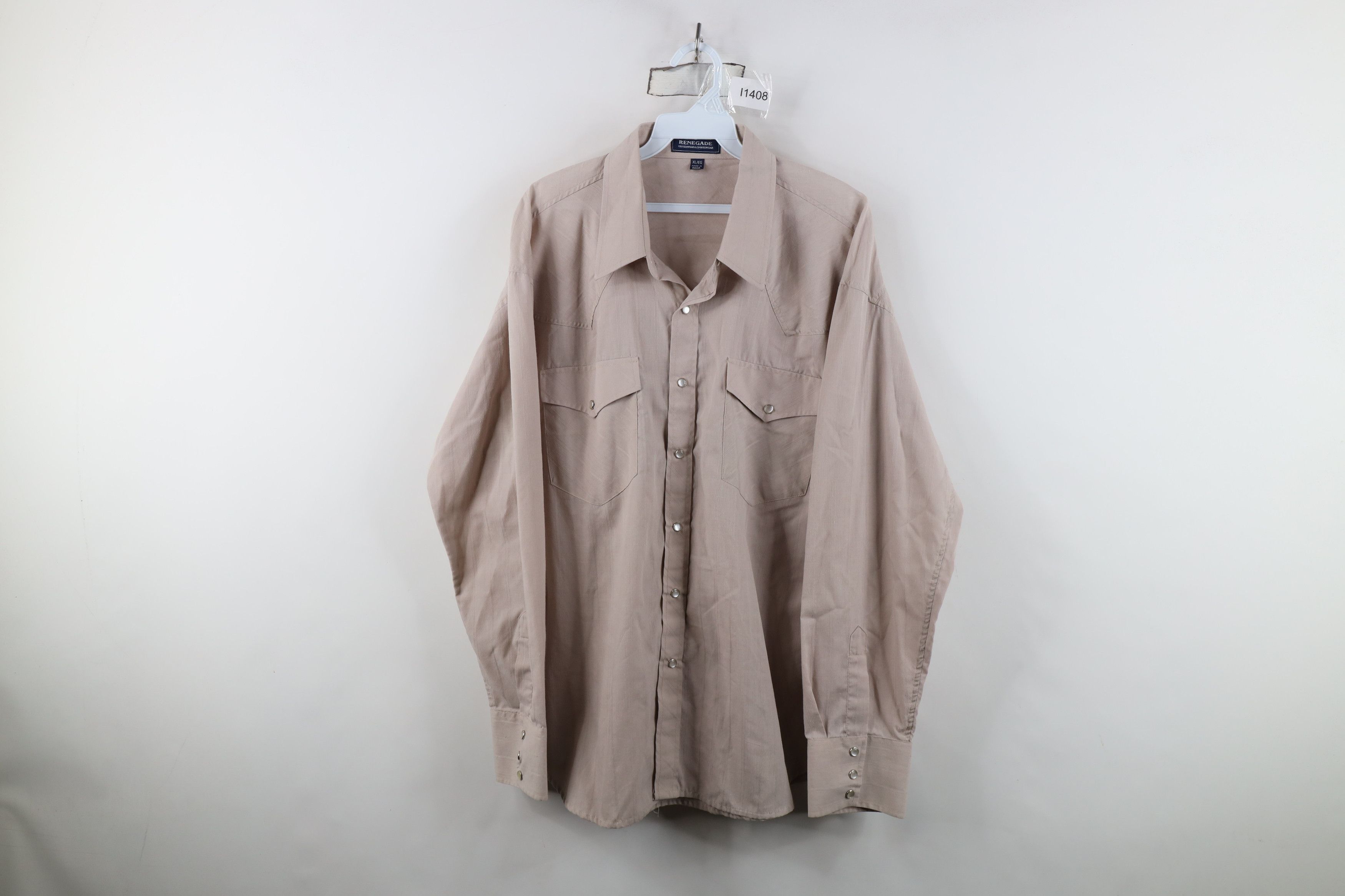 Vintage Vintage 90s Rockabilly Rodeo Cowboy Snap Button Shirt Beige Size US XL / EU 56 / 4 - 1 Thumbnail