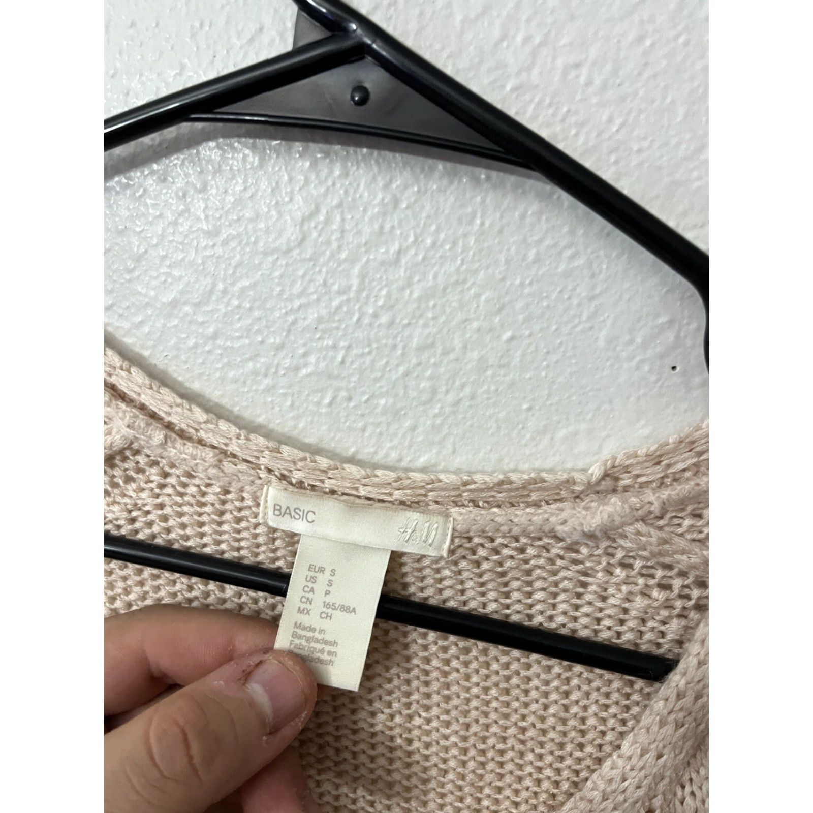 H&M H&M Women’s Long Sleeve Sweater Small Pink V-Neck Cotton Knit Cable Pullover #Sweater#V-Neck Size S / US 4 / IT 40 - 3 Thumbnail