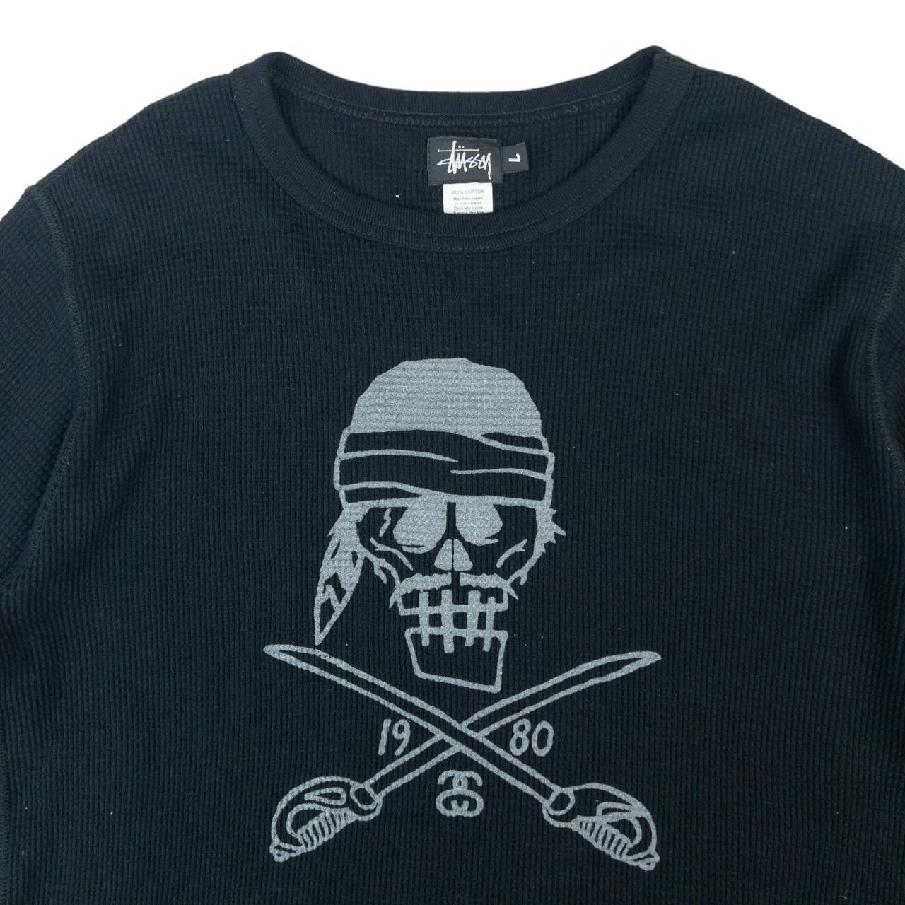 Stussy Vintage Stussy Pirate Skull Waffle Knit Jumper Size L Size US L / EU 52-54 / 3 - 3 Thumbnail