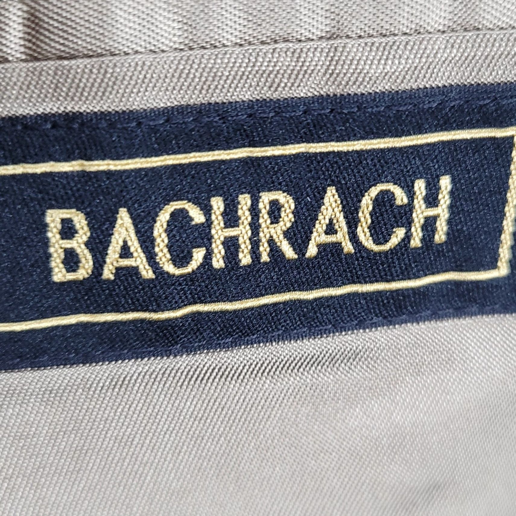 Vintage Bachrach Gold 100% Silk Herringbone 3 Button Notch Blazer Sport Coat 42L Men Shirt? Size 42R - 3 Thumbnail