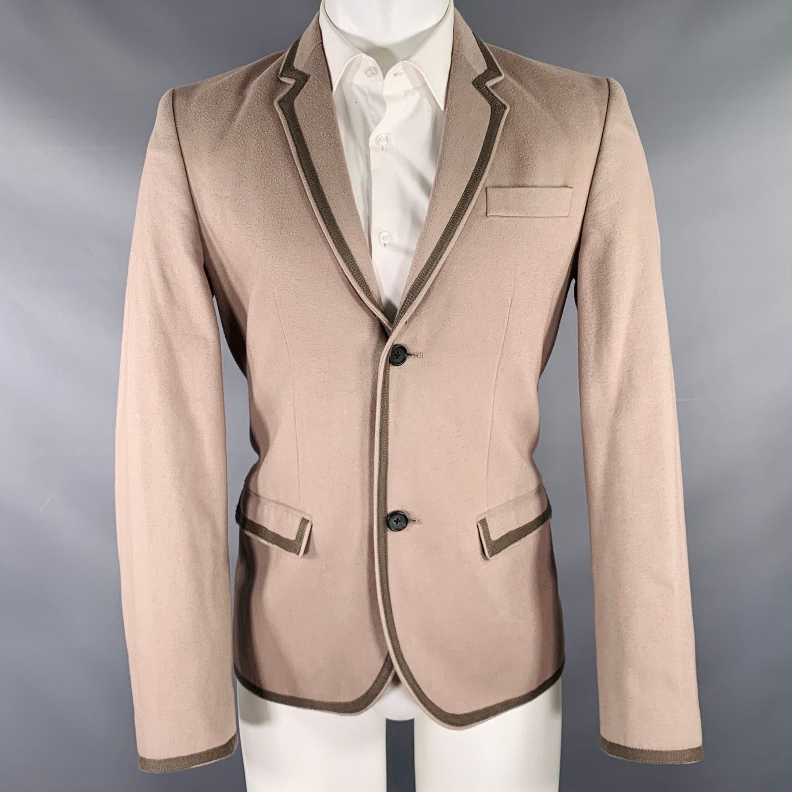 Marc by Marc Jacobs Size M Taupe Moleskin Cotton Notch Lapel Sport Coat Size 40R - 1 Thumbnail