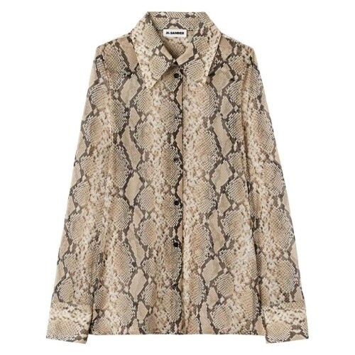 Jil Sander o1w1db10825 Long Sleeve Shirt in Hazelnut Mouline Size S / US 4 / IT 40 - 1 Thumbnail
