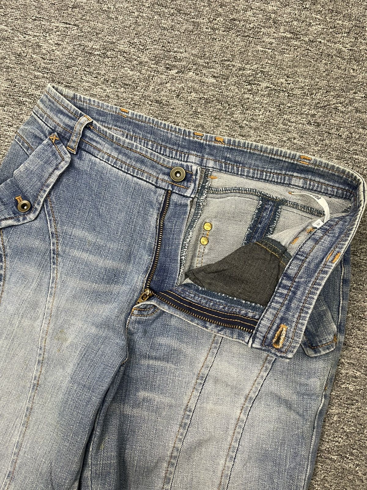 If Six Was Nine Vintage Una Parte Flared Jeans Patchwork Denim Size US 30 / EU 46 - 4 Thumbnail