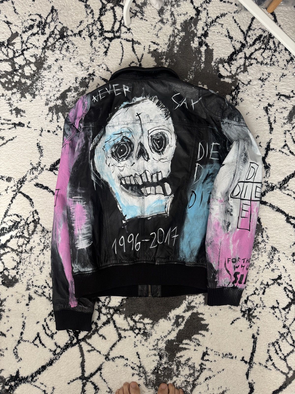 Lil peep Leather jacket terry Urban for those who sin black