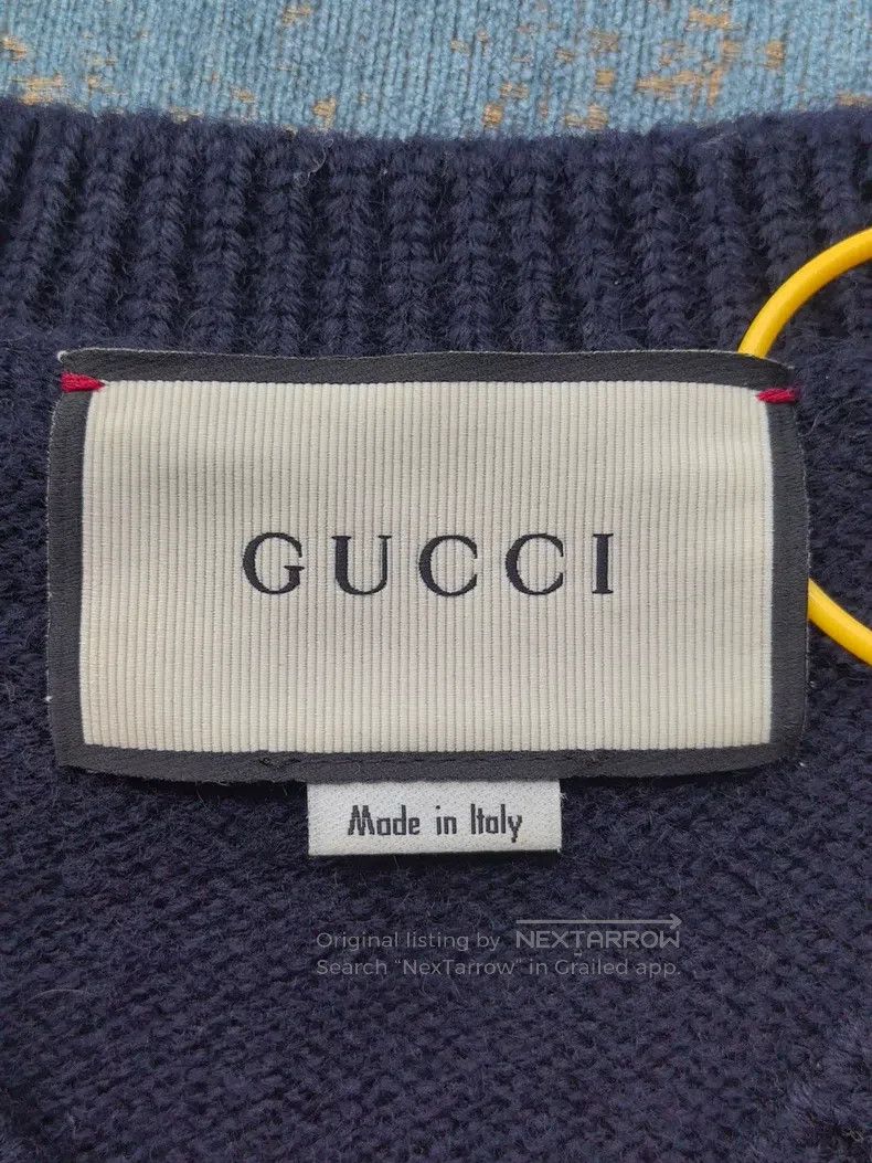 Gucci Gucci Embroidered little bee V-neck knitted sweater Size US M / EU 48-50 / 2 - 3 Thumbnail