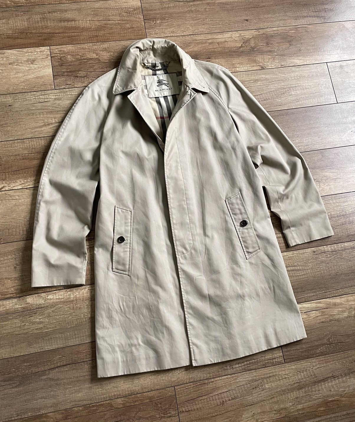 Burberry Burberry Beige Long Nova Check Trench Coat Jacket Size US L / EU 52-54 / 3 - 1 Thumbnail
