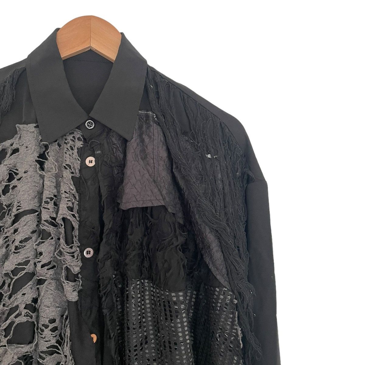 Designer × Japanese Brand Decay distressed layered button shirt Size US L / EU 52-54 / 3 - 2 Thumbnail