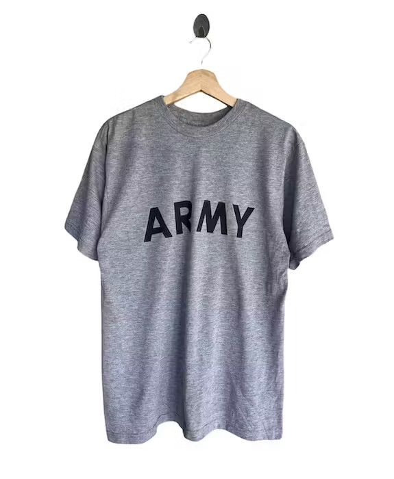 image of Military x Vintage Army Spell Out Tshirt, Men's (Size Medium)