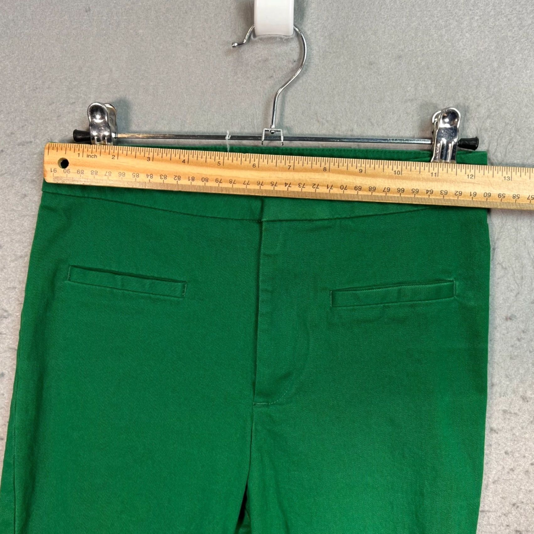 Mango Mango MNG Womens Flared Pants Size 2 Green Cotton Blend Size 26" / US 2 / IT 38 - 4 Thumbnail