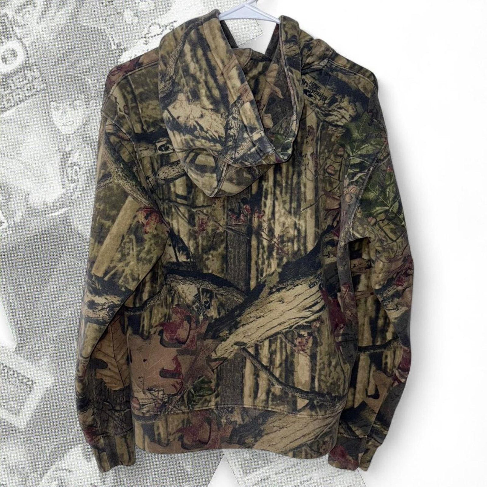 & Other Stories Y2K Camo / Yellow Deer Logo Browning Pullover Hoodie Size US S / EU 44-46 / 1 - 6 Thumbnail