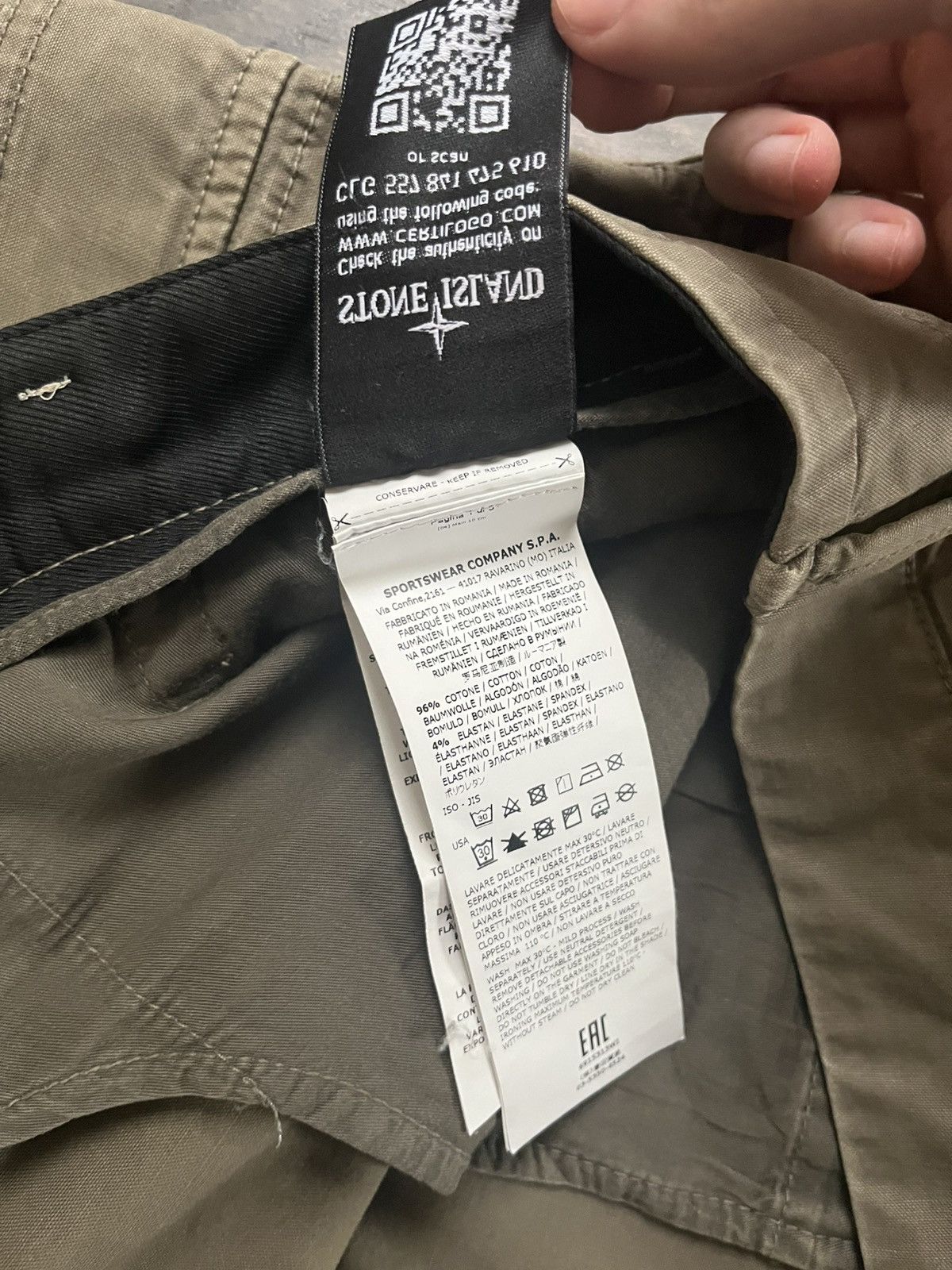 Stone Island Stone Island Slim Olive Cargo Pants Size US 34 / EU 50 - 8 Thumbnail