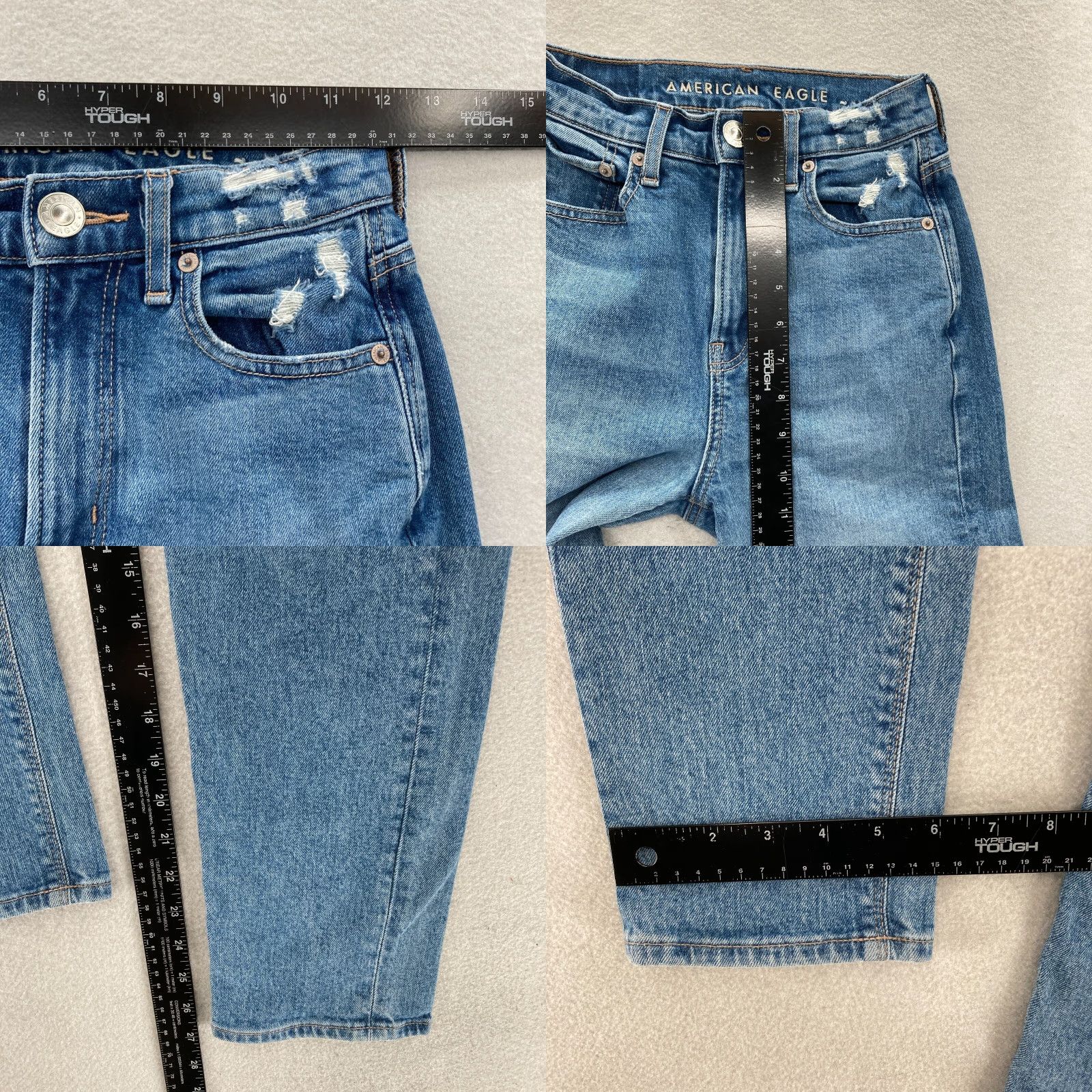 American Eagle Outfitters American Eagle Outfitters Jeans 000 90s Boyfriend Blue Distressed Denim Medium Wash Jeans Womens Size 42" / US 20 - 8 Thumbnail