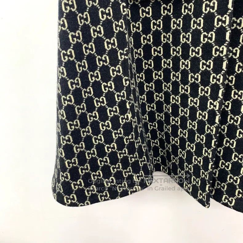 Gucci Gucci Black logo jacquard full print wool lapel cloak jack Size L / US 10 / IT 46 - 4 Thumbnail