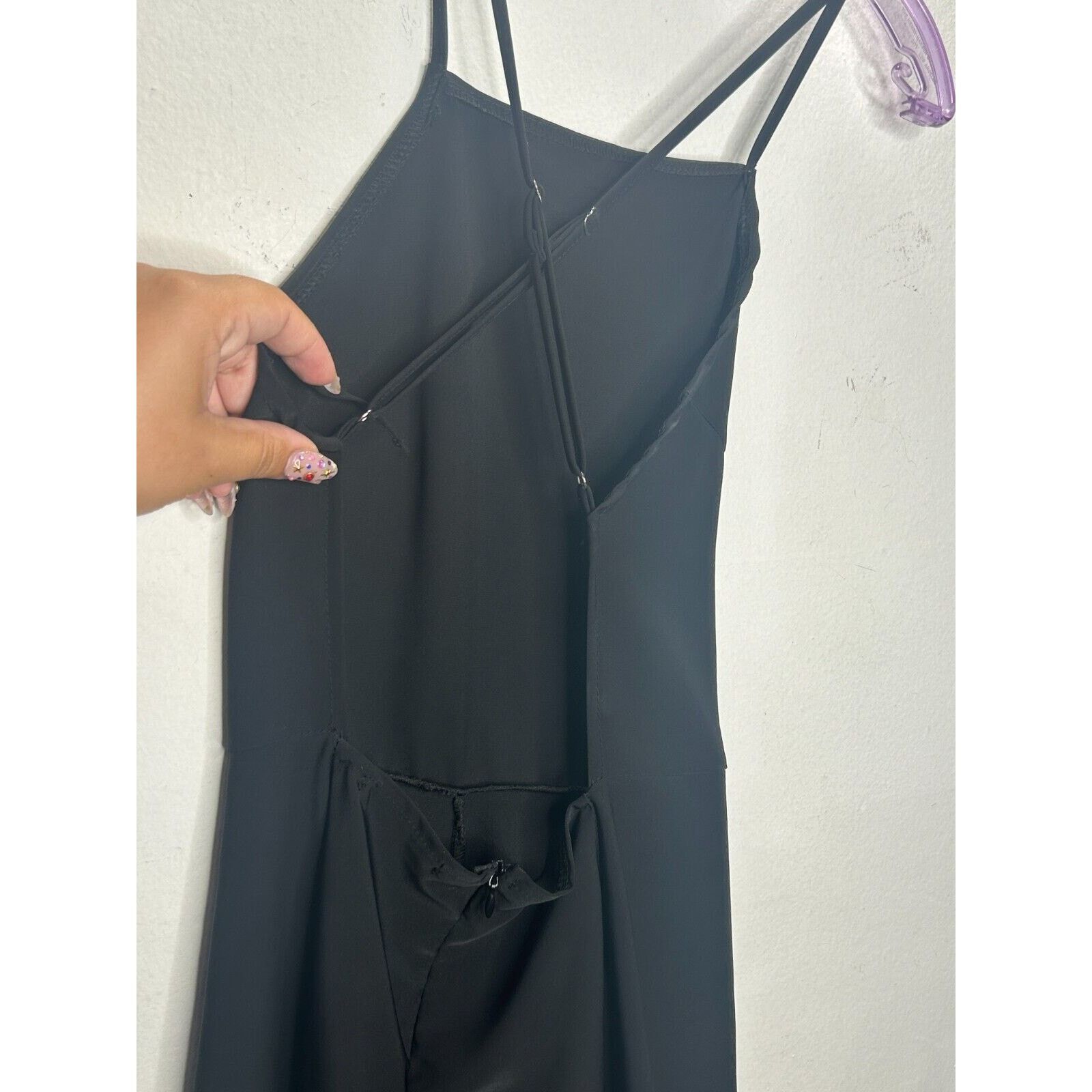 Brandy Melville Brandy Melville Black Criss-Cross Back Mini Dress OS Size ONE SIZE - 5 Thumbnail