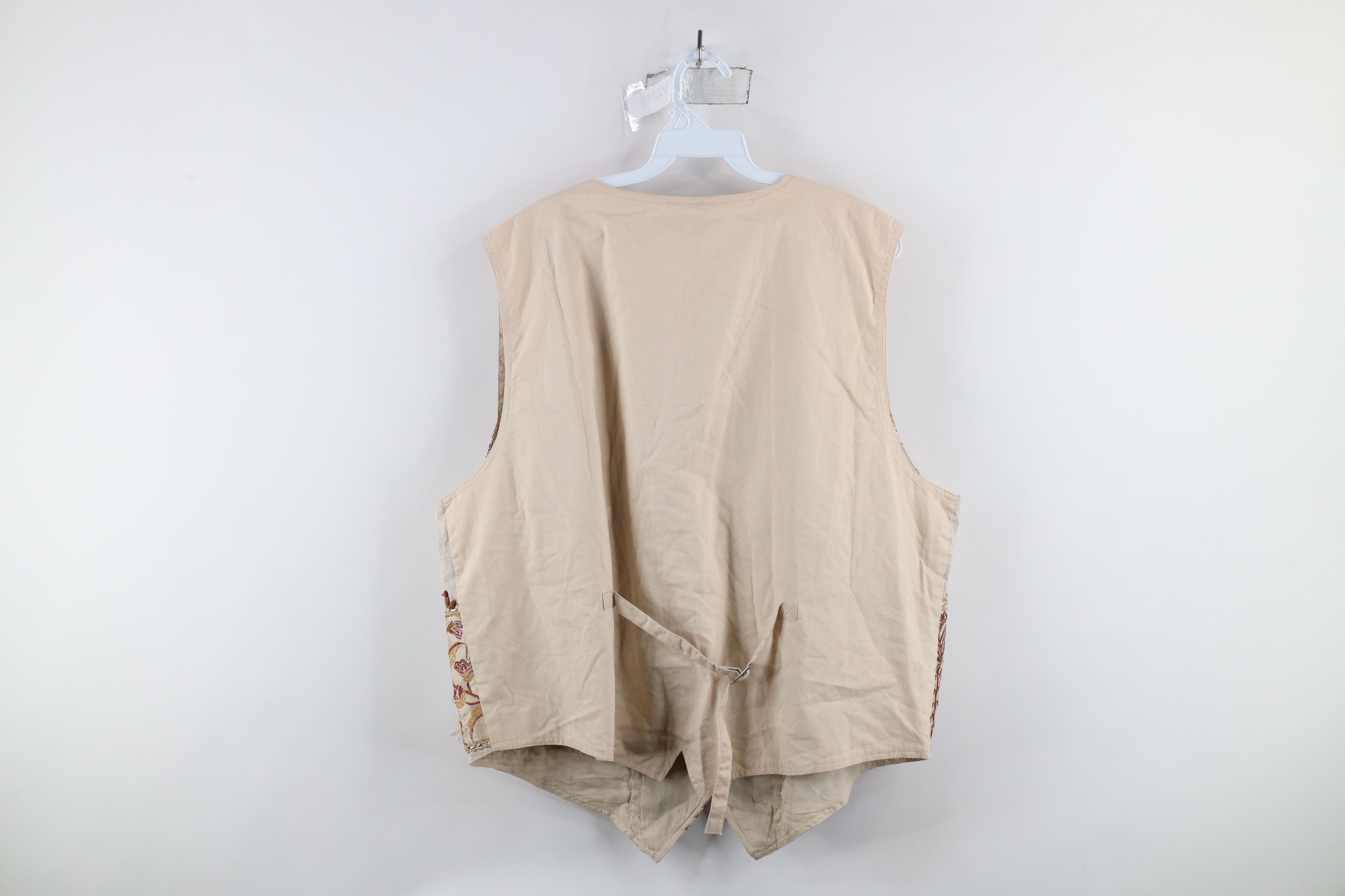 Vintage Vintage 90s Streetwear Tapestry Flower Buckle Back Vest Size XXL / US 16-18 / IT 52-54 - 15 Thumbnail