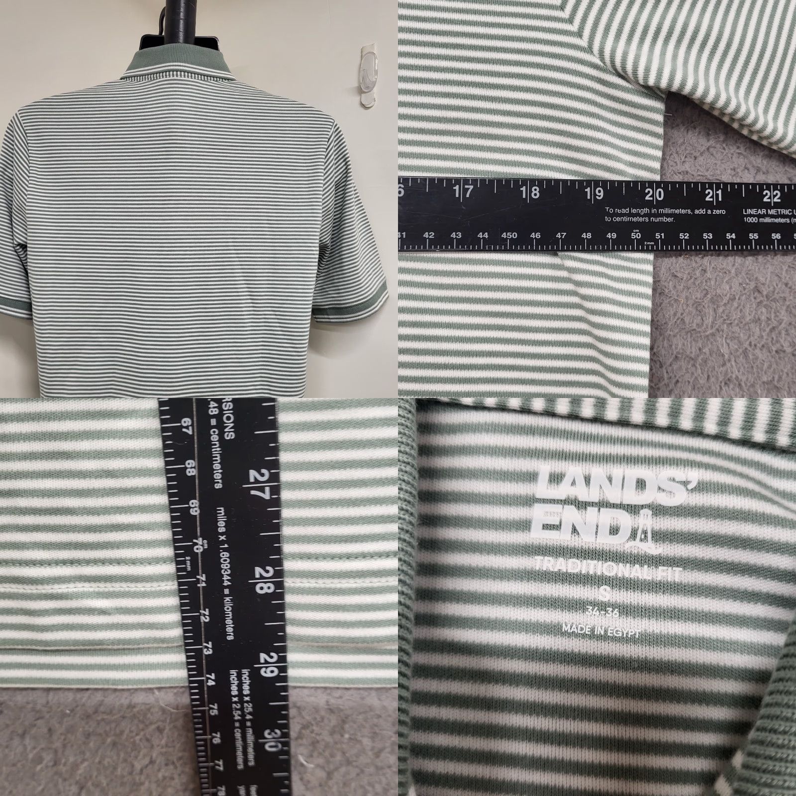 Lands' End Lands' End Polo Shirt Men S Green/White Stripe Short Sleeve Golf Shirt Mens S Polo Lands End Stripe Green White" Size US S / EU 44-46 / 1 - 8 Thumbnail