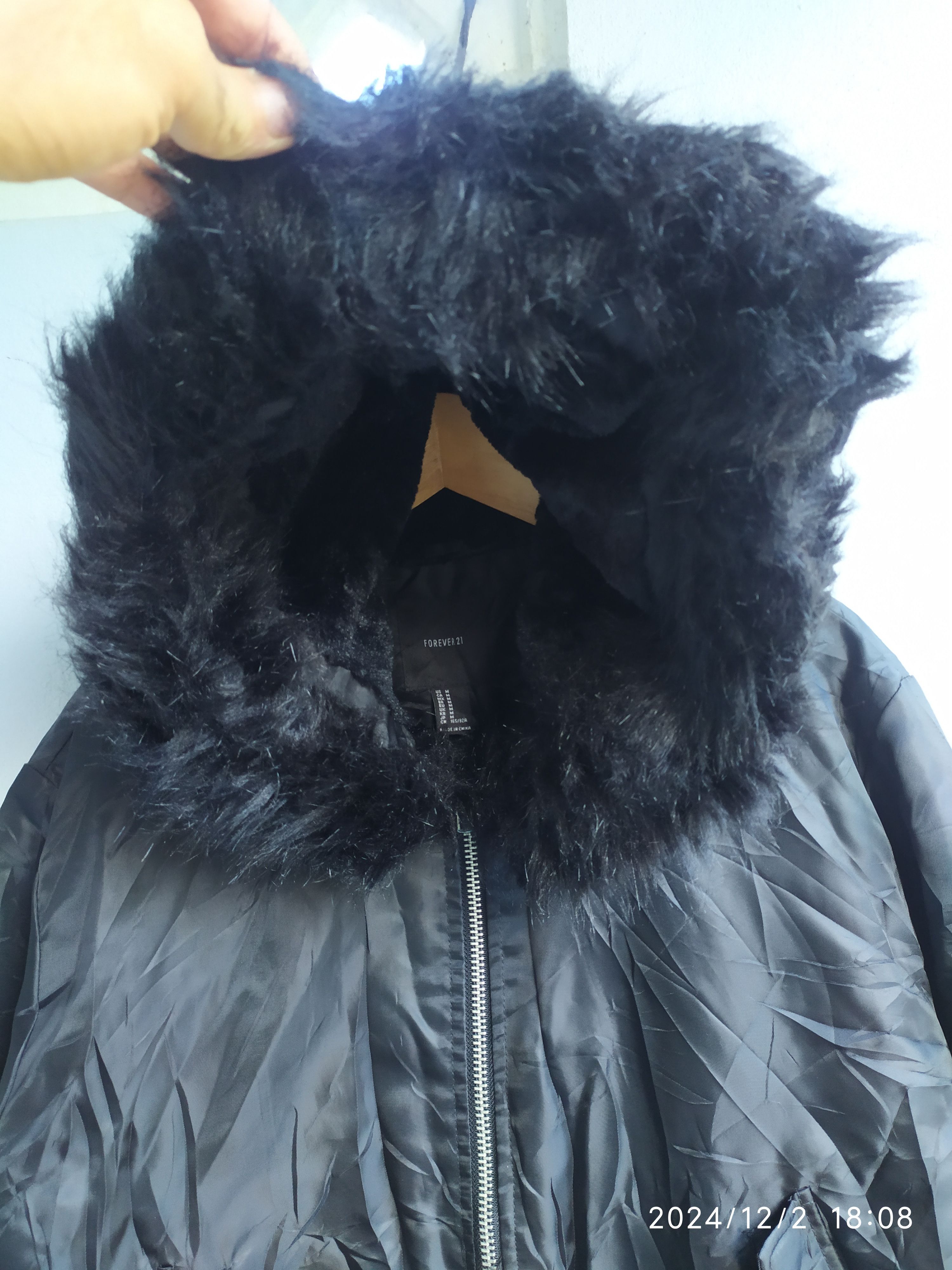 Japanese Brand Black Forever 21 Fur Hoodie Bomber Jacket i Size US M / EU 48-50 / 2 - 3 Thumbnail