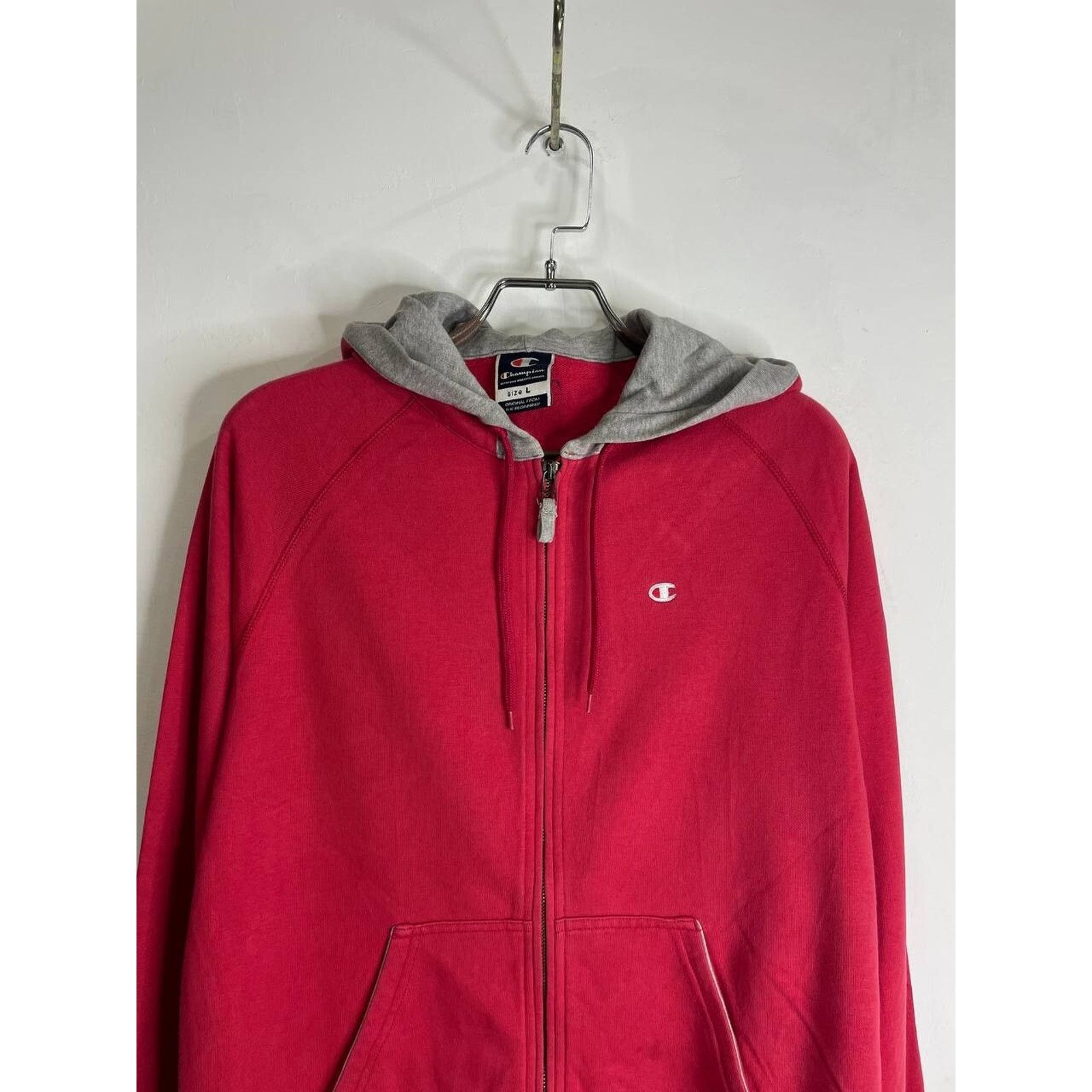 Champion Vintage Champion Red Full Zip Hoodie with Gray Hood M Size US M / EU 48-50 / 2 - 3 Thumbnail