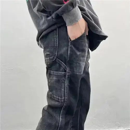 Designer × Jean double knee carpenter faded flared jeans Size US 32 / EU 48 - 2 Thumbnail