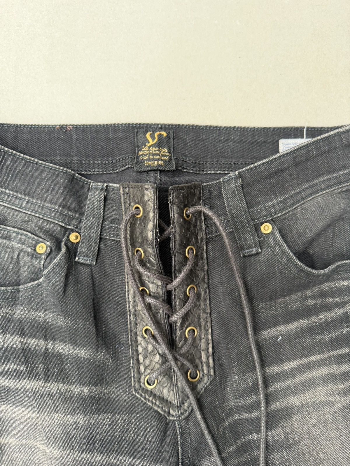 Japanese Brand VIENUS Lace up flare jeans Size US 27 - 3 Thumbnail
