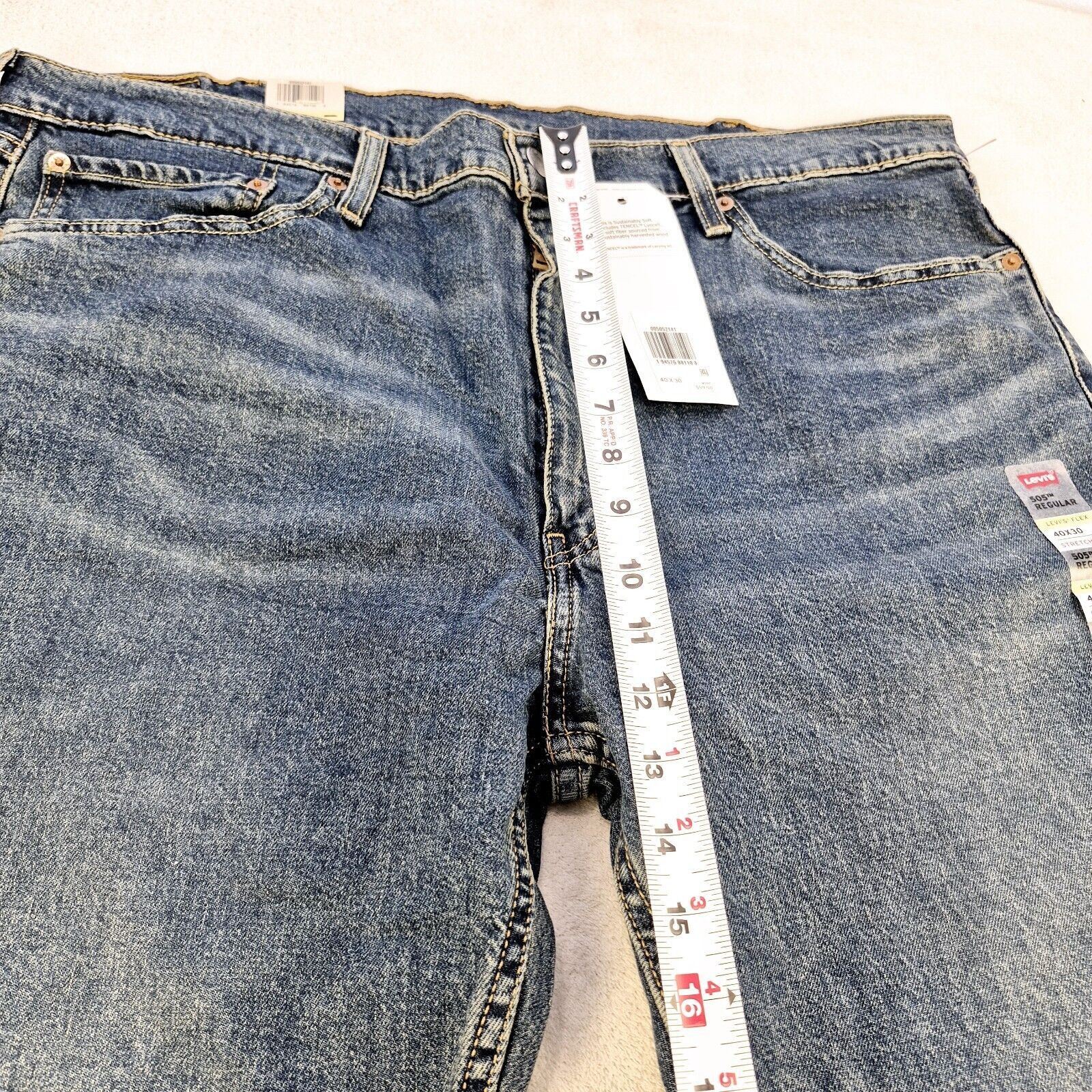 Levi's NEW Levis 505 Men's Dark Blue Stretch Fit Denim Jeans40x30 Size US 40 / EU 56 - 5 Thumbnail