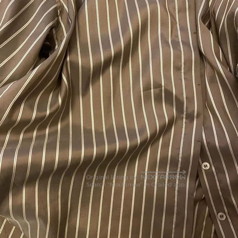 Brunello Cucinelli Brunello Cucinelli Silk Stripe Shirt. Size US M / EU 48-50 / 2 - 2 Thumbnail