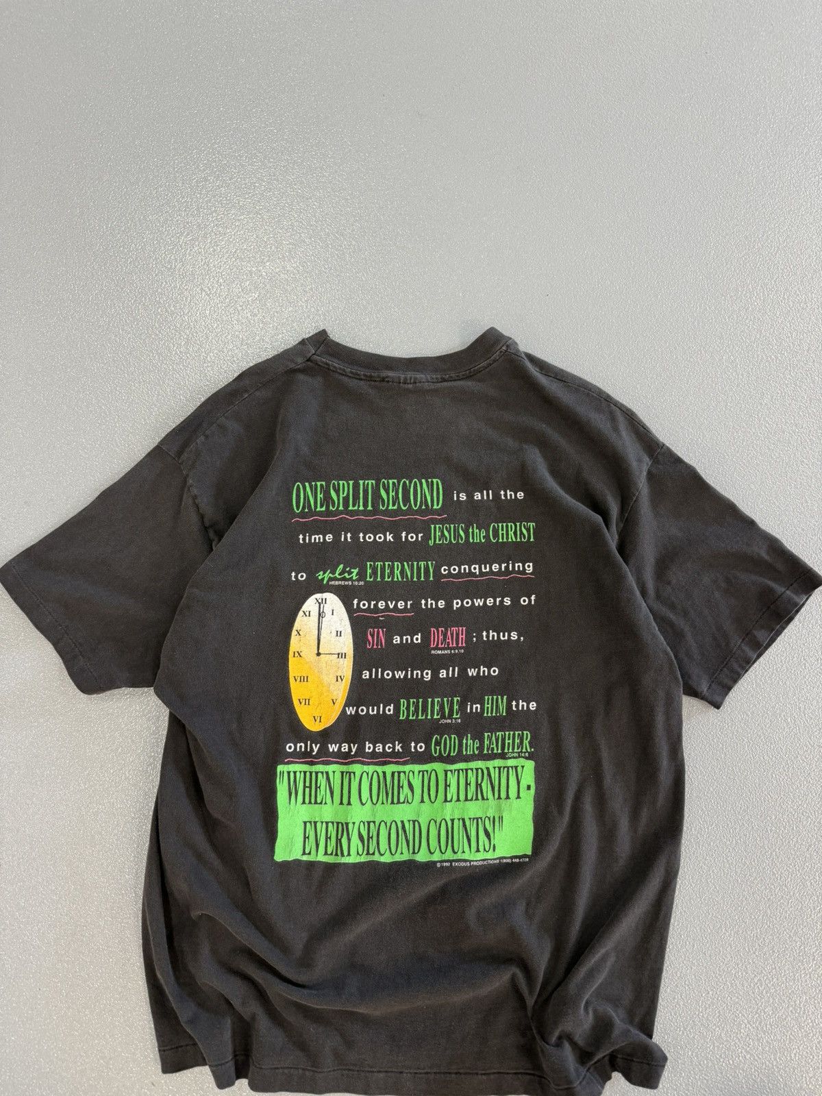 Vintage Vintage Jesus Faded One Split Second 90s Tee Grail Rare Size US XL / EU 56 / 4 - 3 Thumbnail