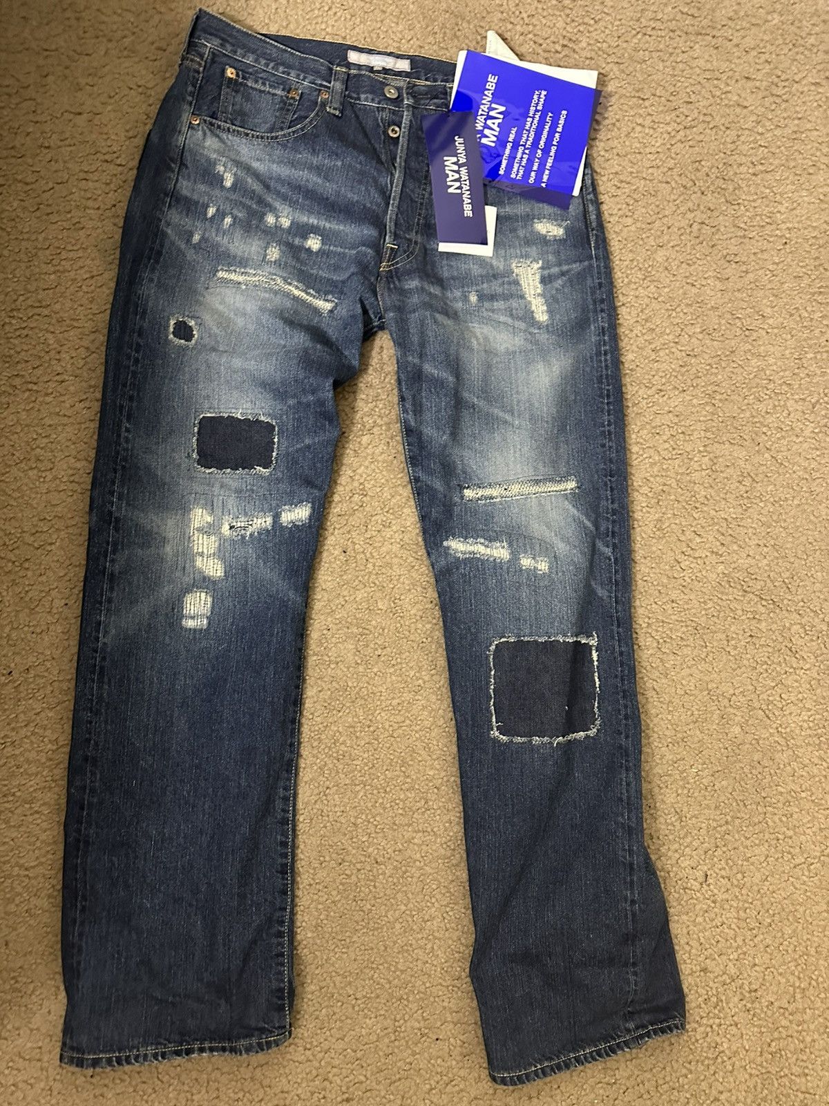 Junya Watanabe Junya Watanabe Men blue patched denim Size US 34 / EU 50 - 2 Thumbnail